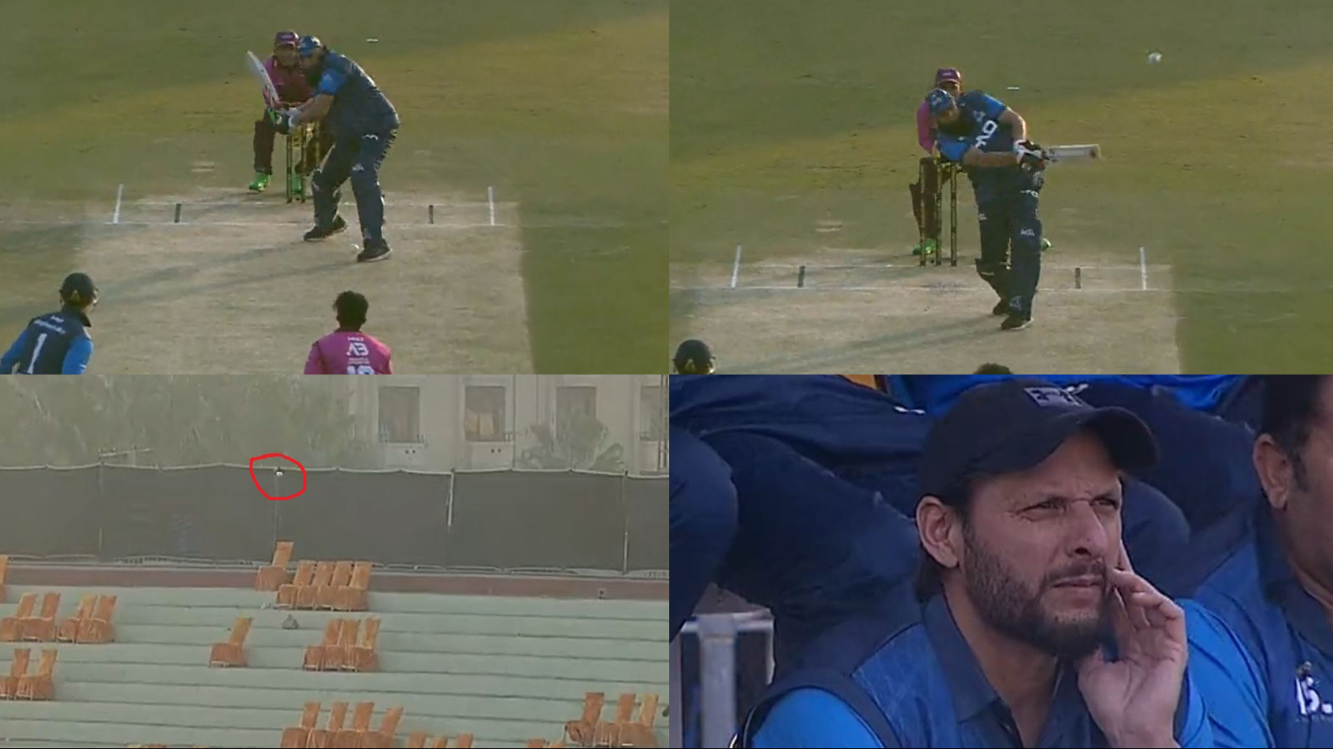 WATCH- 52-year-old Inzamam Ul Haq hits a monstrous six; Shahid Afridi enjoys the vintage batting