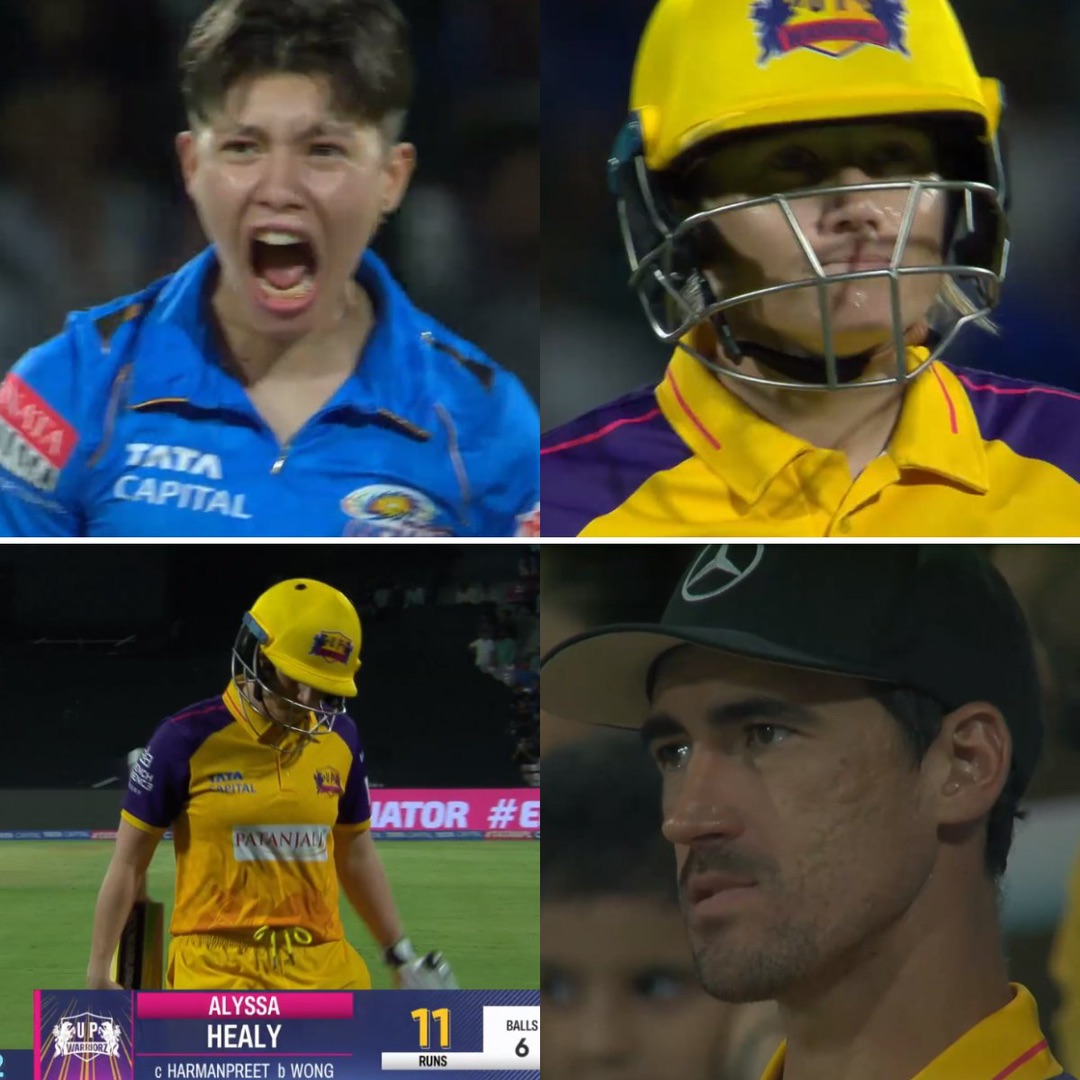 Mitchell Starc's pensive reaction to Alyssa Healy's dismissal by Issy Wong | Twitter