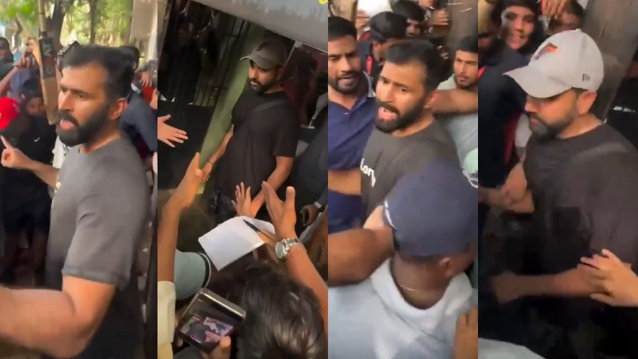 WATCH: “Usko lagna nahi chahiye” Abhishek Nayar tells crowd as he turns bodyguard for Rohit Sharma