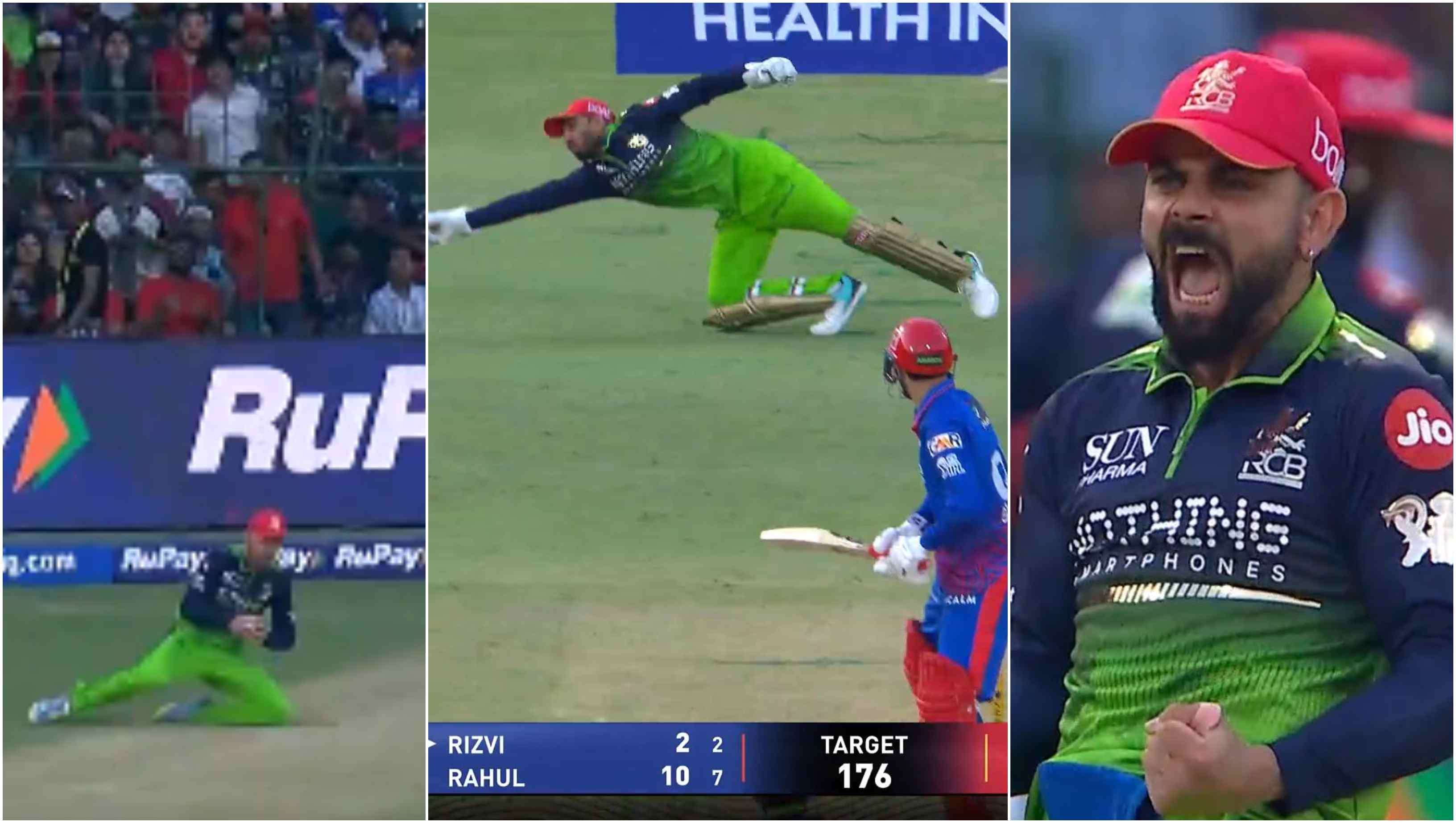 Phil Salt, Jitesh Sharma's catches and Virat Kohli's celebration | IPL/Screengrabs