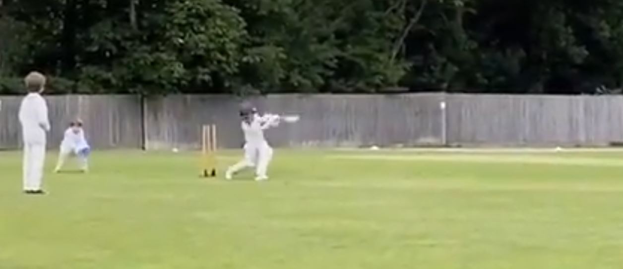 7-year-old Joseph Bell playing his first cricket game, video shared by proud dad Ian | Twitter
