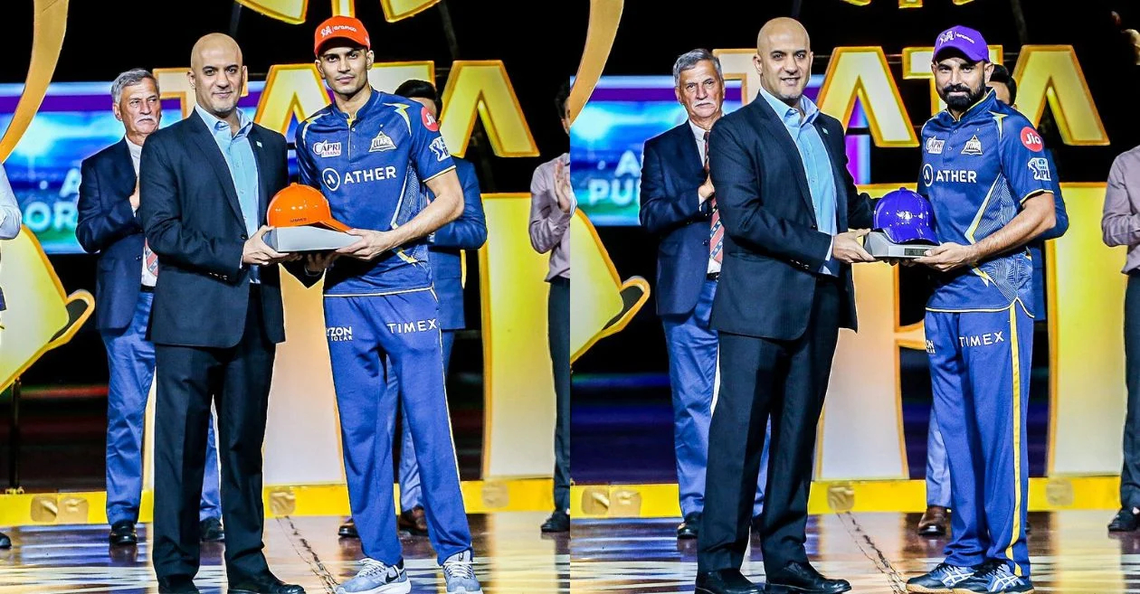 Orange Cap winner Shubman Gill and Purple Cap winner Mohammad Shami | BCCI-IPL