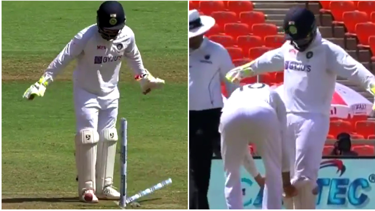 IND v ENG 2021: WATCH - Bail gets stuck in Rishabh Pant's keeping gloves; hilarity ensues