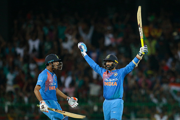 Dinesh Karthik after hitting the match-winning six | Getty