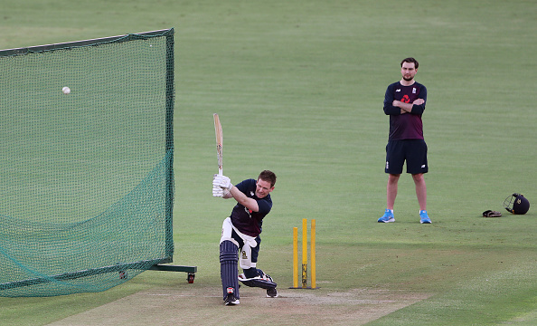 Eoin Morgan during a net session in Ahmedabad | Getty