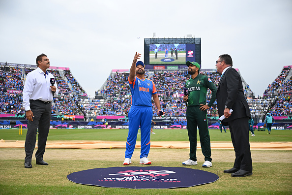 Rohit Sharma forgot the coin during IND v PAK match in T20 WC 2024 | Getty