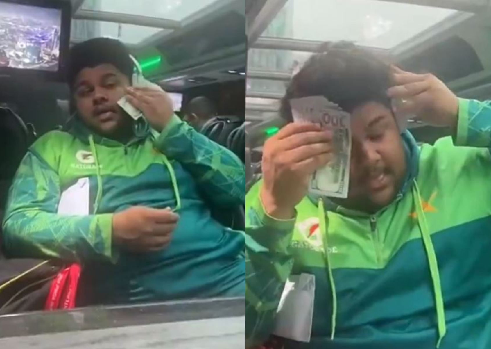 Babar Azam can be heard asking Azam Khan what happened, while Azam wipes sweat with dollar bills | X