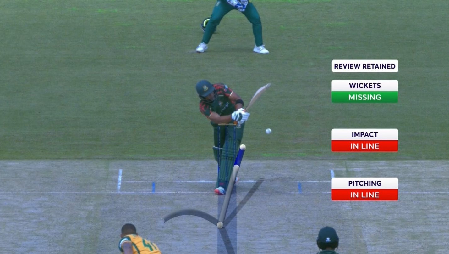 The decision was reversed on DRS but Bangladesh didn't get runs as the ball was declared dead | X