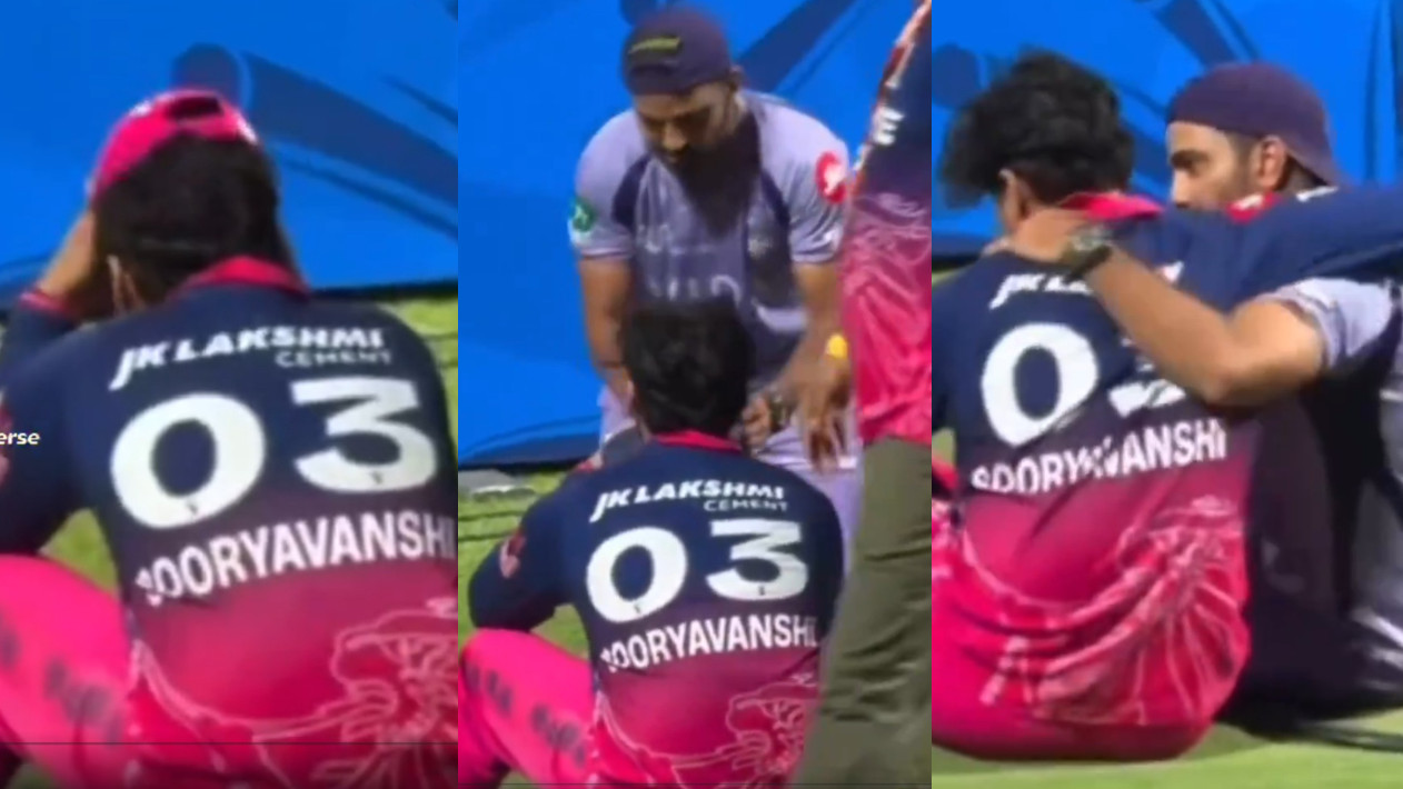 IPL 2026: WATCH- Vaibhav Sooryavanshi seen crying behind boundary boards after RR’s loss; KKR staff lends support