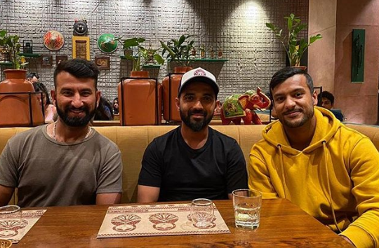 Cheteshwar Pujara, Ajinkya Rahane, and Mayank Agarwal | Instagram
