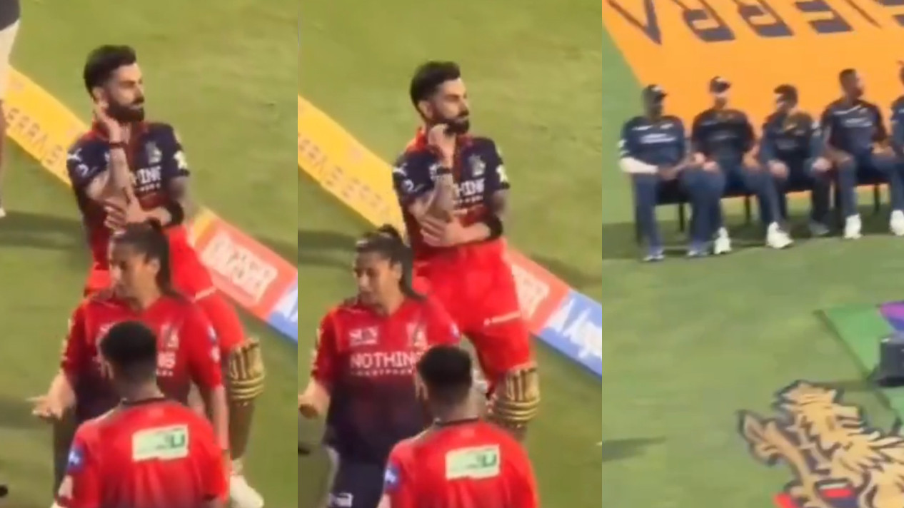 IPL 2026: WATCH- Virat Kohli shows ‘babaji ka thullu’ to Gujarat Titans players to tease them in Qualifier 1