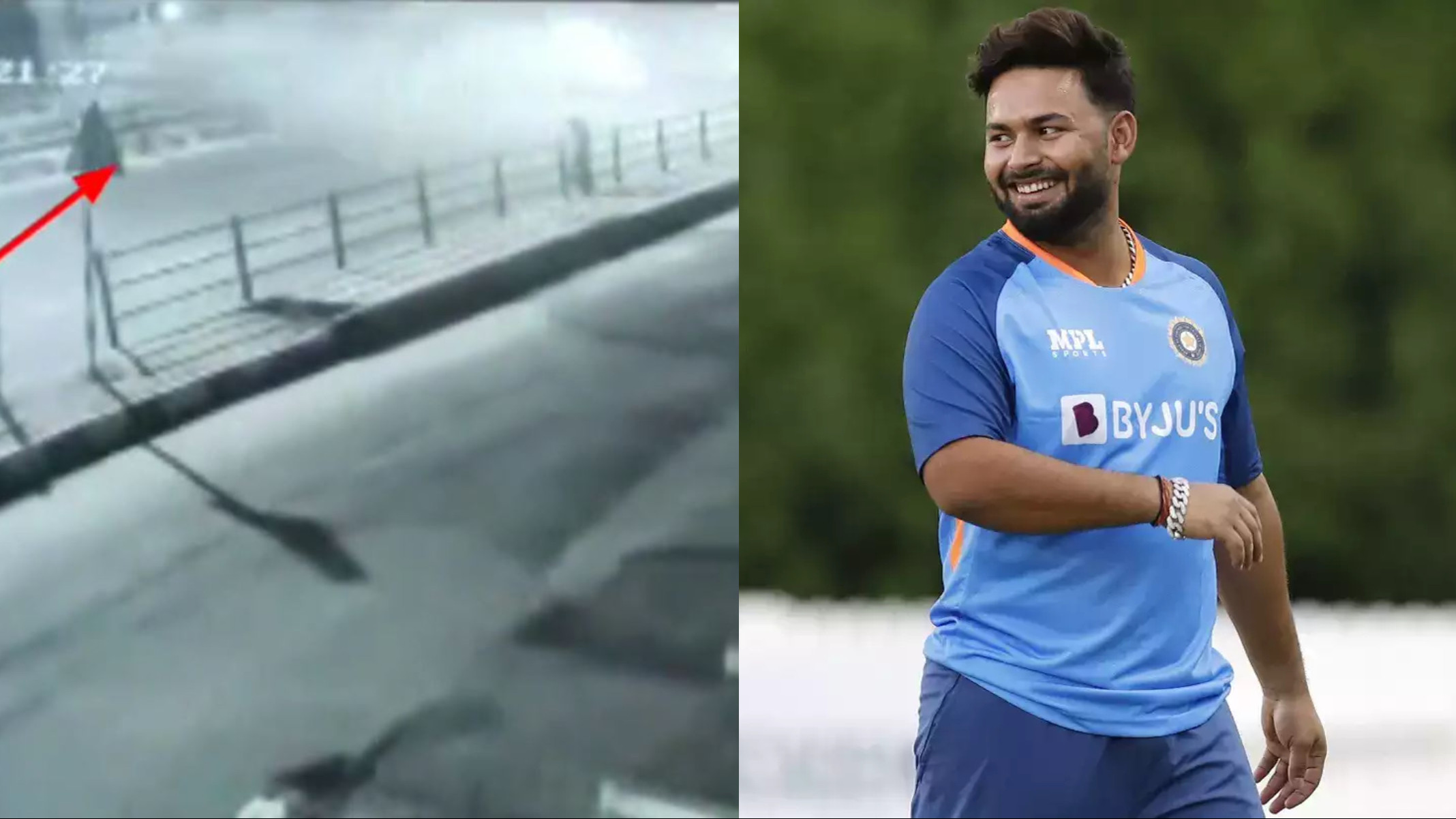 WATCH- Rishabh Pant’s terrible car crash caught on CCTV; cricketer suffers injuries to head, back and knee