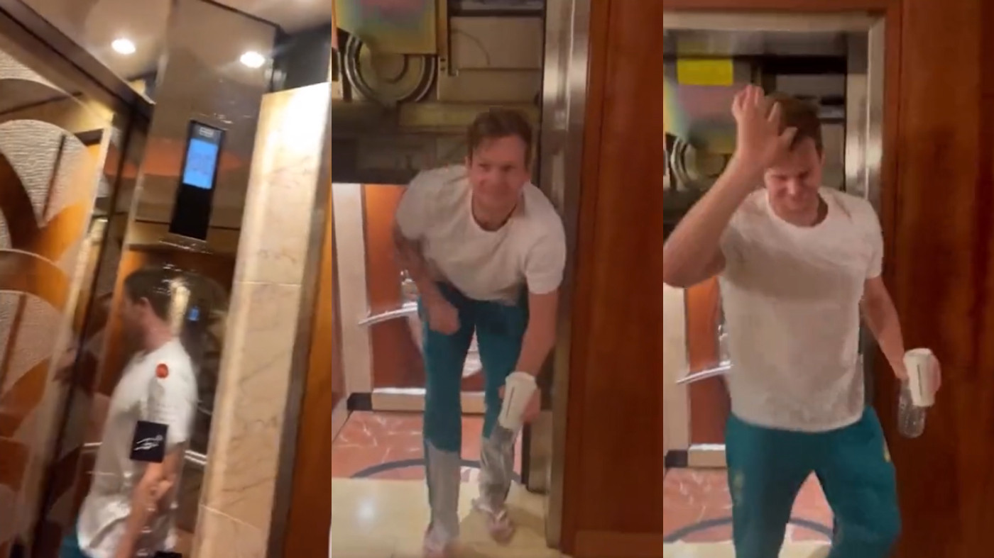 WATCH - Steve Smith gets stuck in the lift for an hour at Melbourne hotel