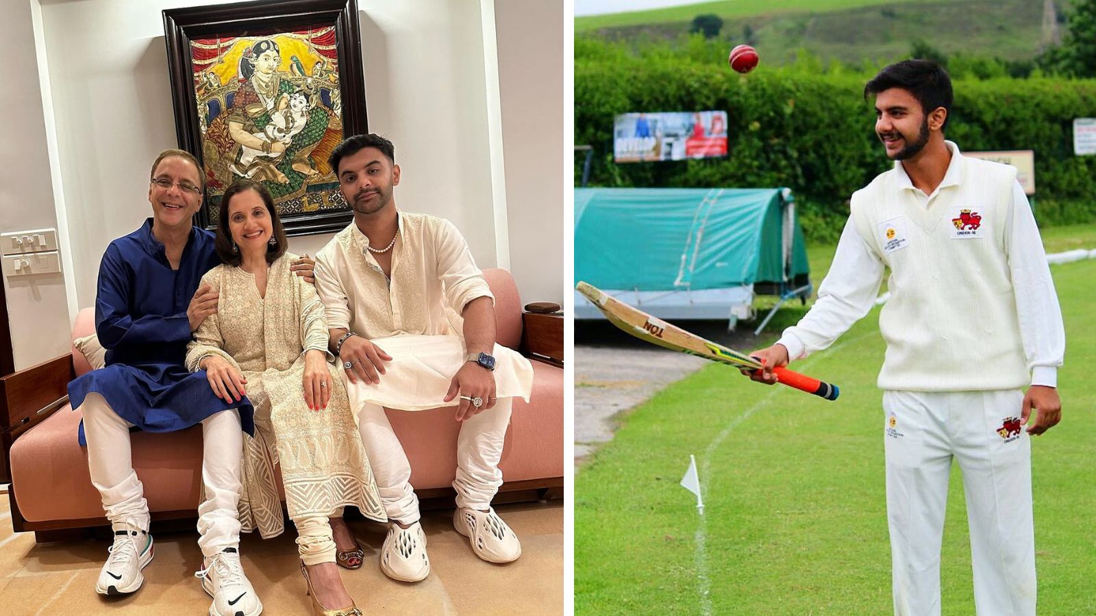 Agni Dev Chopra with parents Vidhu Vinod and Anupama Chopra | Instagram