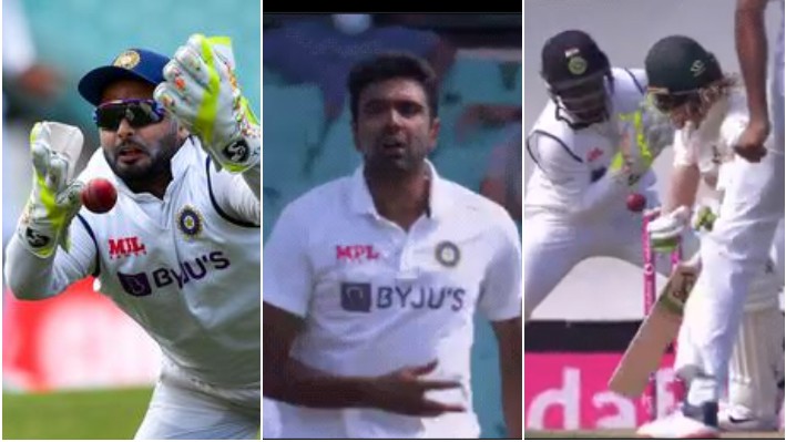 AUS v IND 2020-21: WATCH - Rishabh Pant drops Will Pucovski twice; leaves R Ashwin in disbelief