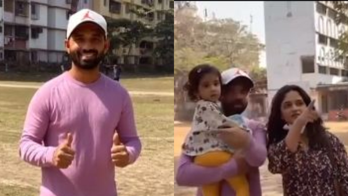 WATCH: Ajinkya Rahane visits his school and first cricket ground with his family
