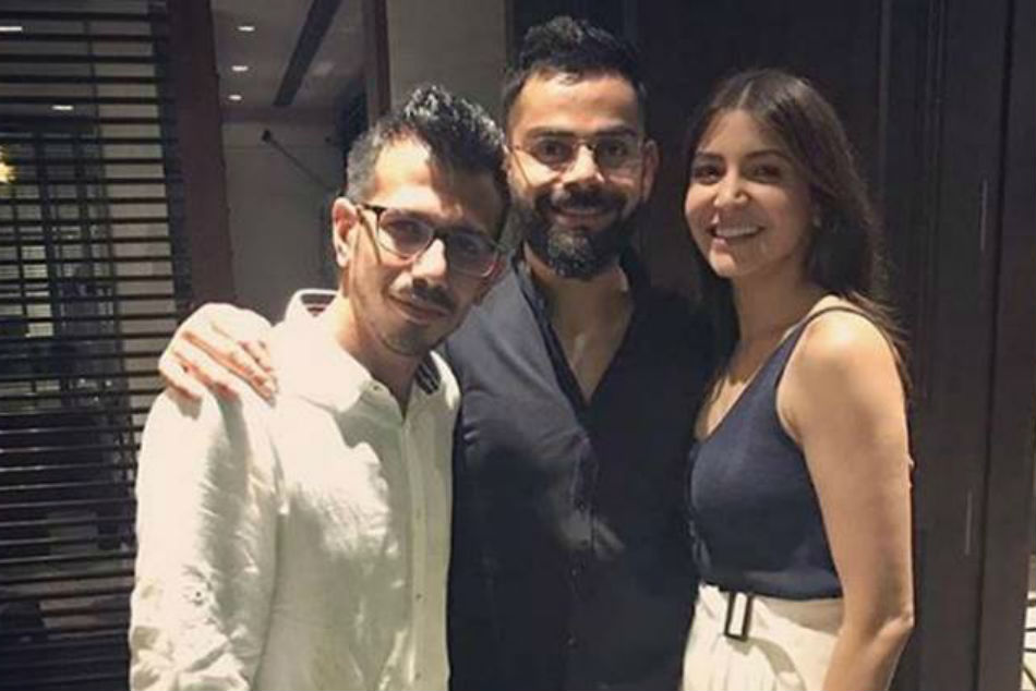 Virat Kohli and Anushka Sharma with Yuzvendra Chahal | Instagram