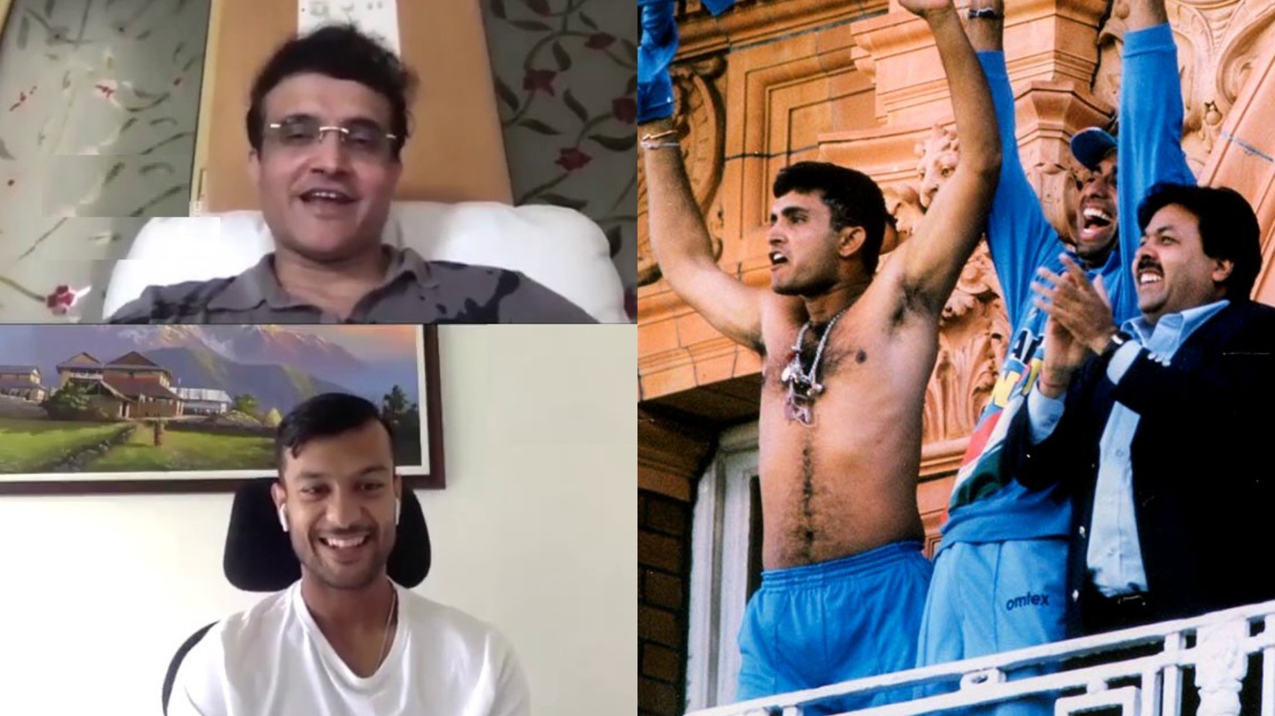 WATCH- Mayank asks who from current-gen would go topless in Lord's; Ganguly replies