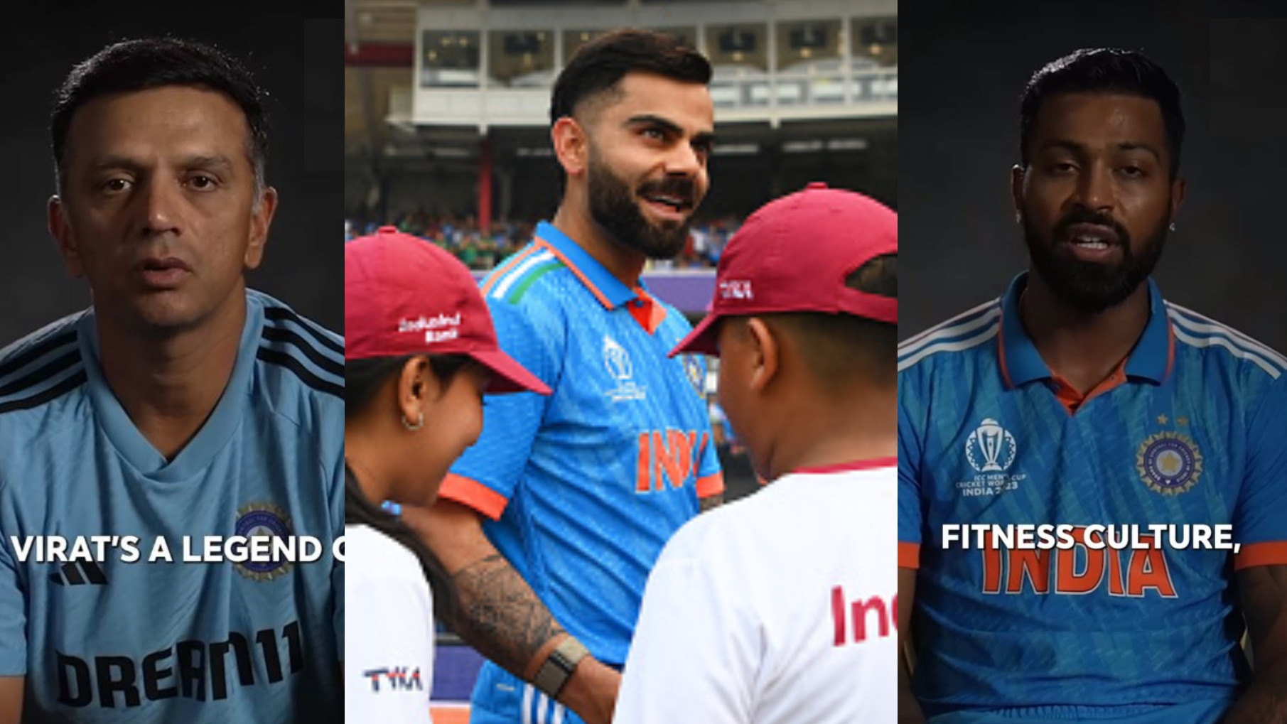 CWC 2023: WATCH- Rahul Dravid, Hardik Pandya and Indian players praise Virat Kohli as he turns 35