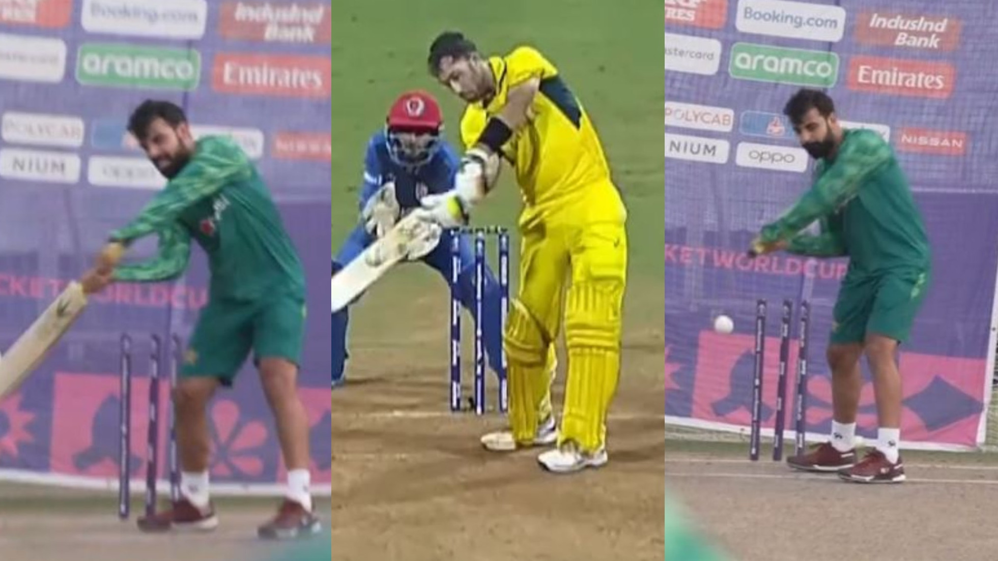 CWC 2023: WATCH- Shadab Khan tries the Glenn Maxwell ‘no footwork’ shots in nets