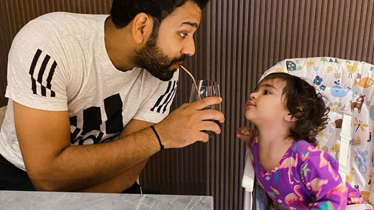Rohit Sharma shares picture with Samaira, while teaching her to say no to plastic