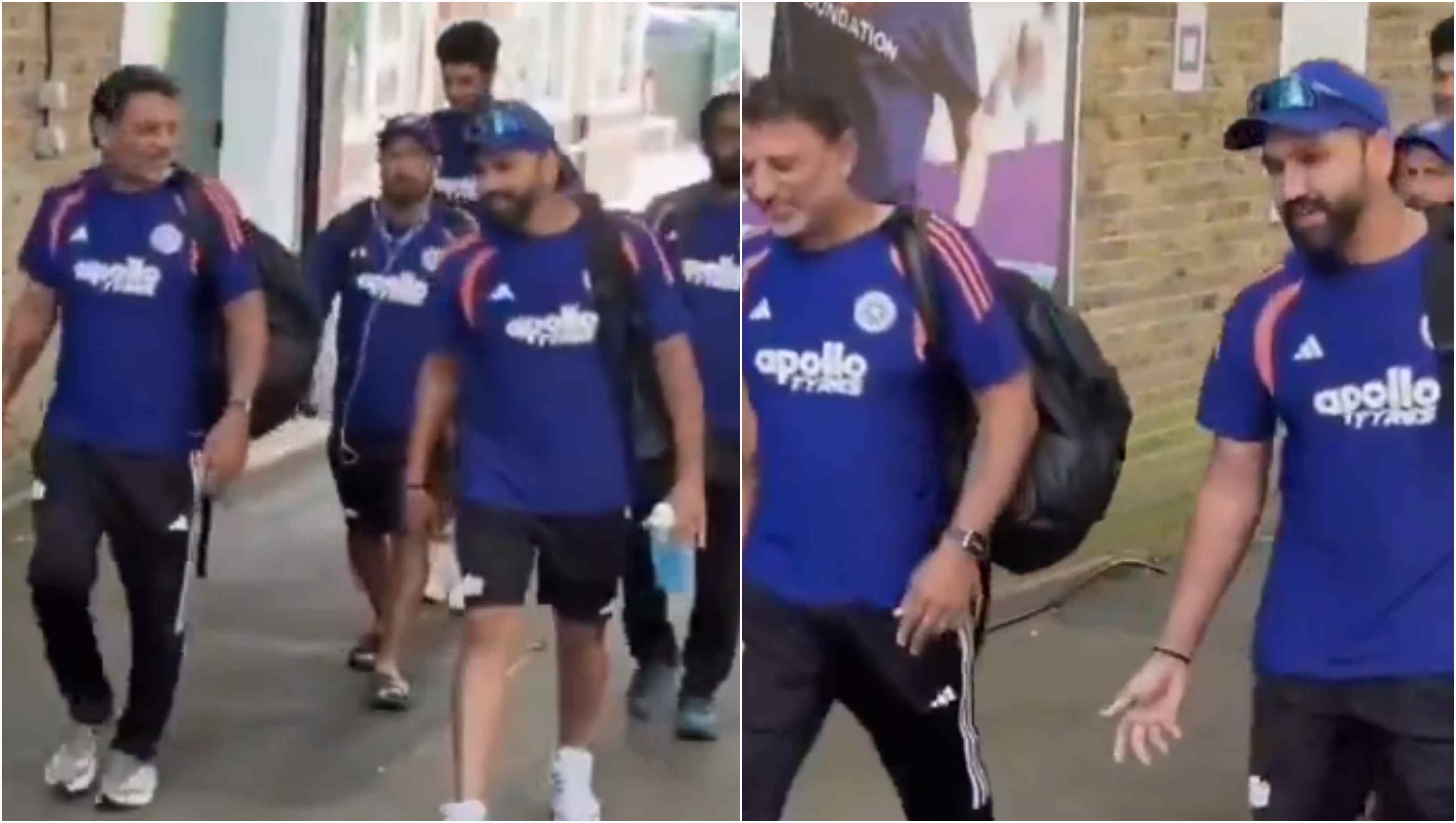 Rohit Sharma was seen engaged in conversation with Sitanshu Kotak | Screengrab