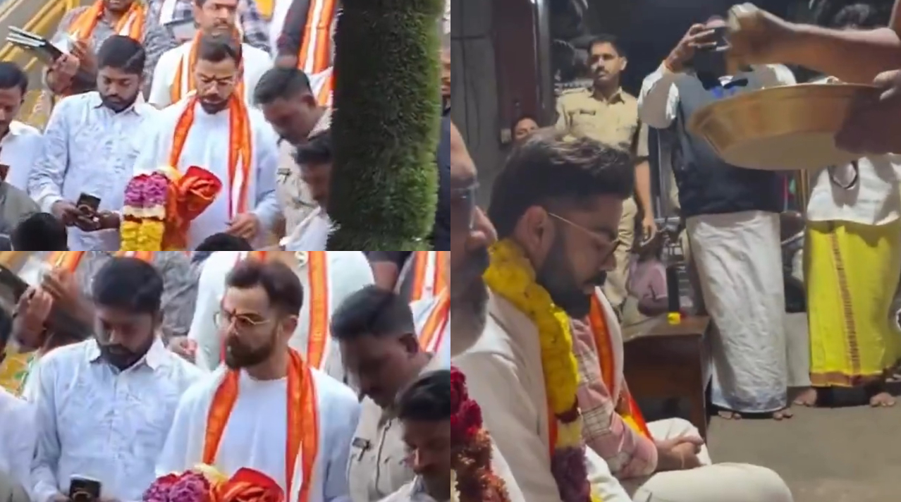 Virat Kohli at the Simhachalam Temple in Vizag | X