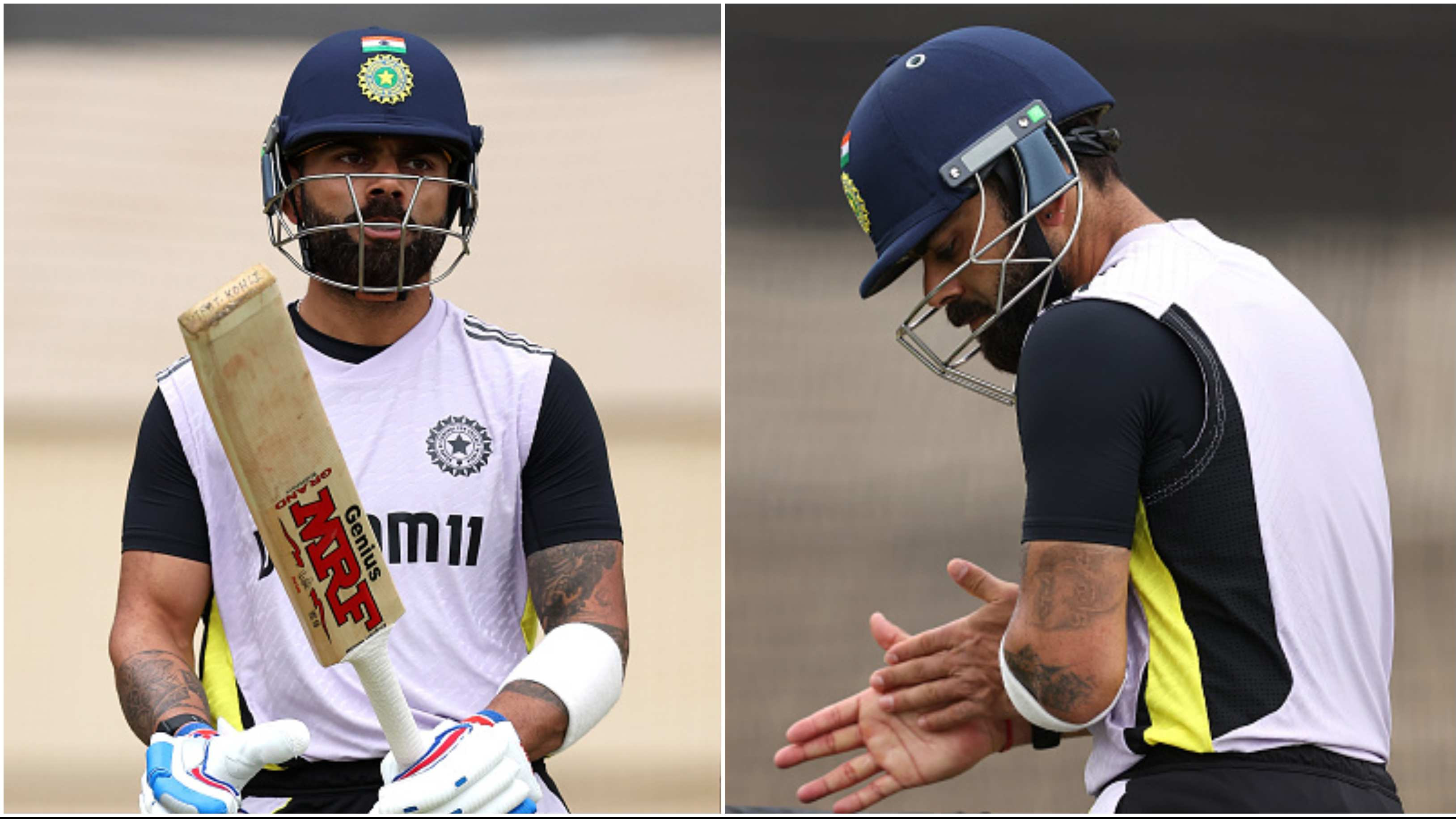 Virat Kohli lauded for his dedication as he kept on batting in the nets despite rain in Perth