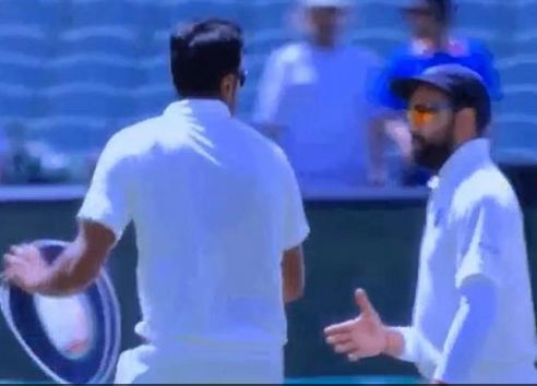 Rohit Sharma was left hanging after Ashwin ignored his outstretched hand | Twitter