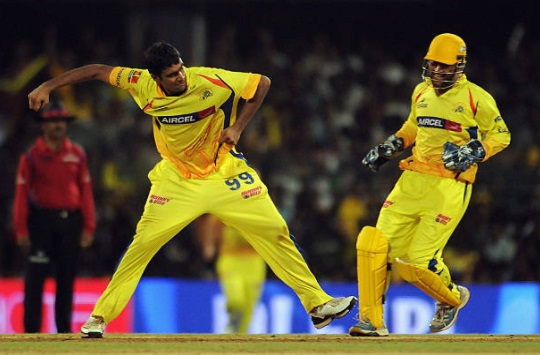 R Ashwin and MS Dhoni for CSK