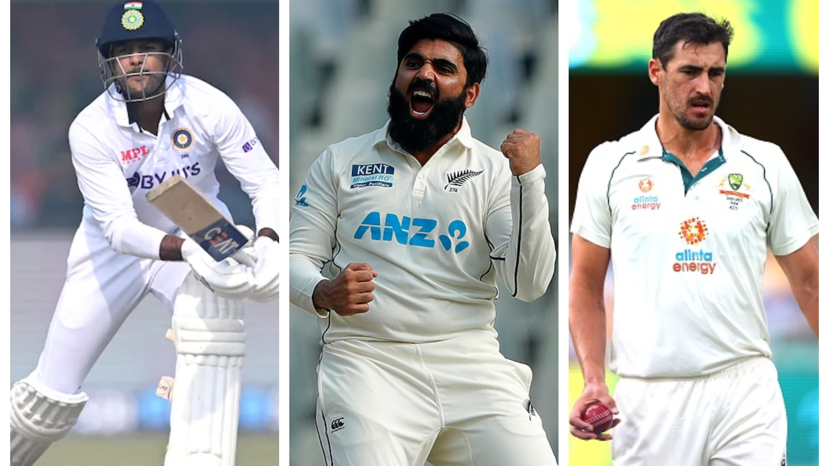 Mayank Agarwal, Mitchell Starc and Ajaz Patel shortlisted for ICC Men's Player of the Month award for December