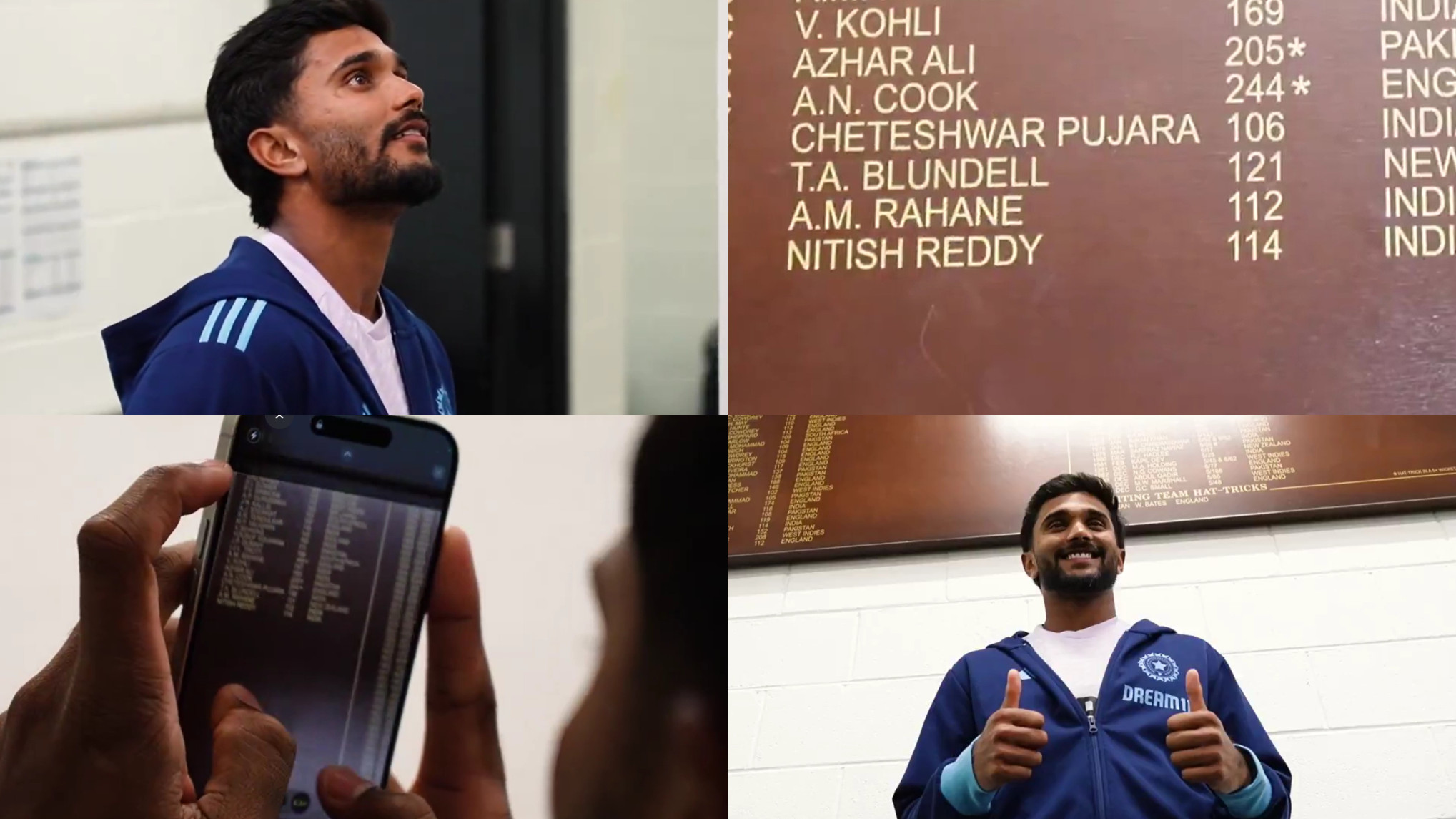 BGT 2024: WATCH- Nitish Kumar Reddy takes photos as his name went on MCG honors board for his 114