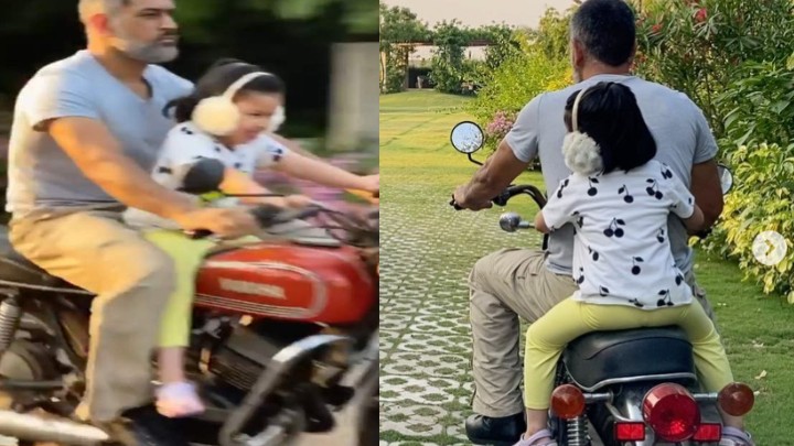 WATCH: MS Dhoni and Ziva take a bike ride inside the farmhouse during lockdown