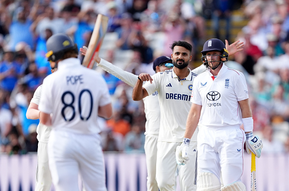 Akash Deep celebrates Joe Root's wicket | Getty
