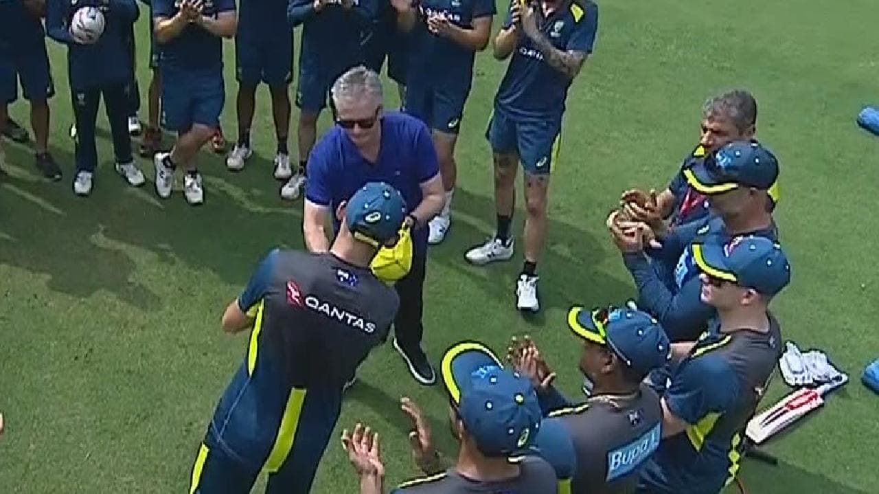 Waugh presented Labuschagne with his maiden ODI cap | Screengrab