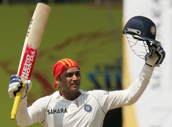 Virender Sehwag became only the fourth batsman to hit two triple centuries in Tests | Getty