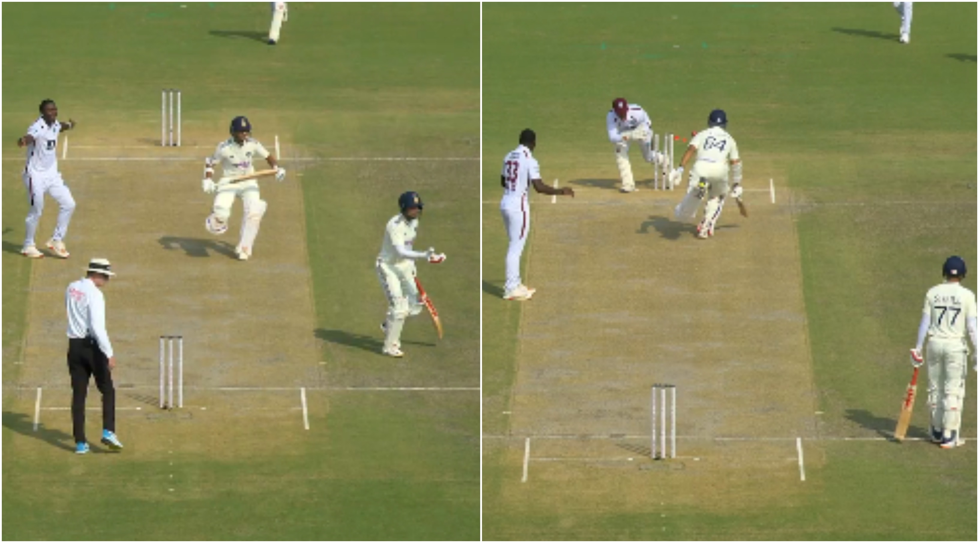 Yashasvi Jaiswal lost his wicket after the mix-up | Screengrab