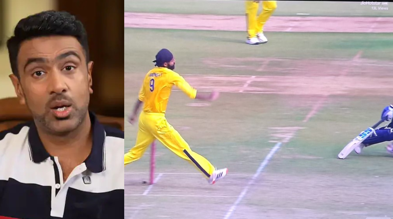 R Ashwin reacted to the miss run out chance in TN v DEL SMAT match | X