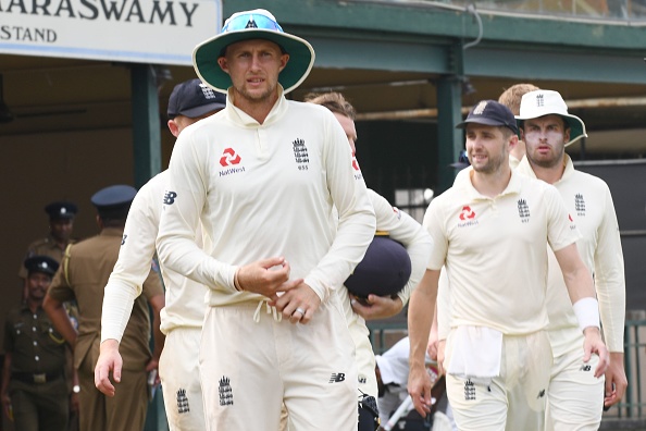 Joe Root with his England teammates in Sri Lanka | Getty