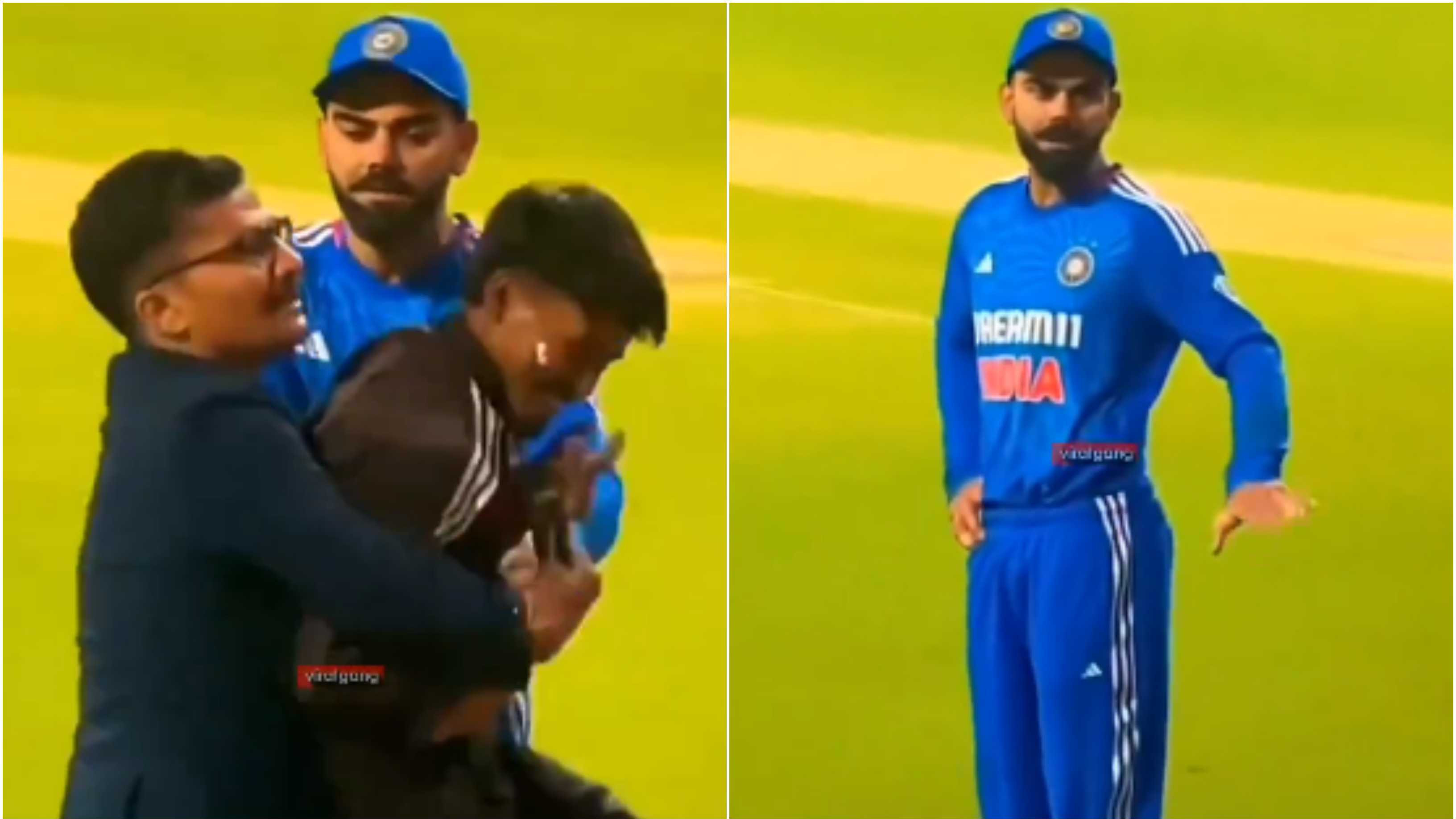 IND v AFG 2024: WATCH – Virat Kohli urges security personnel to show kindness towards his young fan