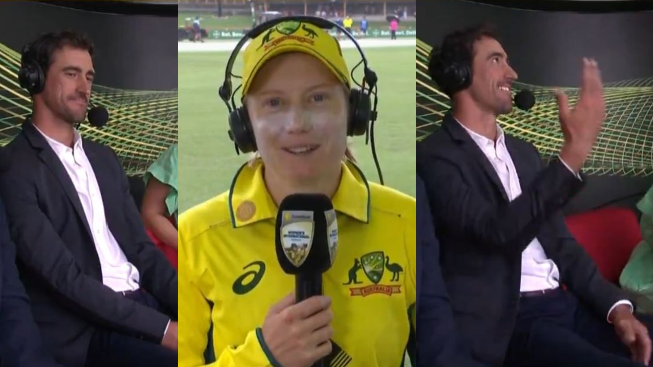 WATCH- Alyssa Healy jokingly chides husband Mitchell Starc for being highly critical in mid-innings interview 