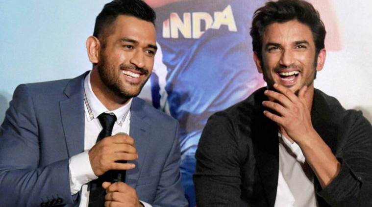 Sushant Singh Rajput with MS Dhoni during the movie's promotion 