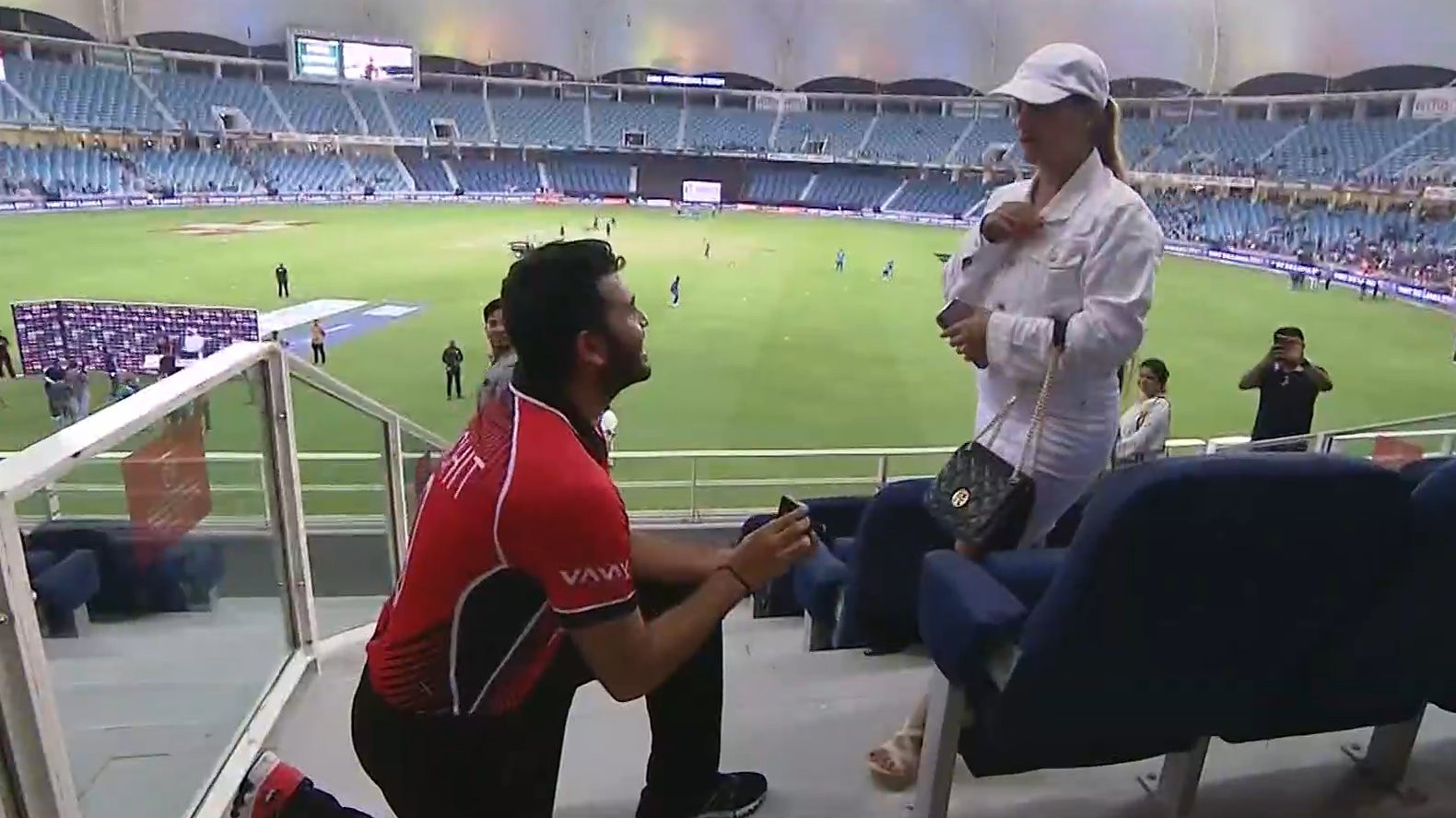 Asia Cup 2022: WATCH - Hong Kong's Kinchit Shah proposes to girlfriend in Dubai Stadium after India clash