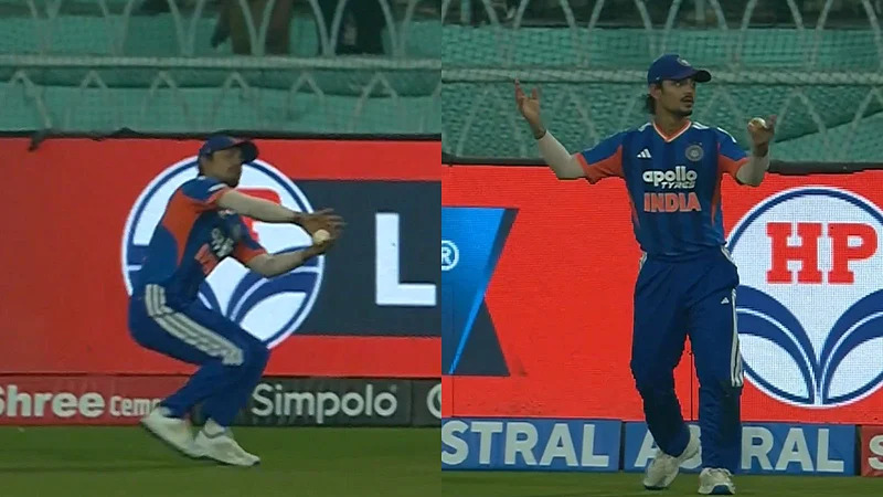 Ishan Kishan's sensational catch | X