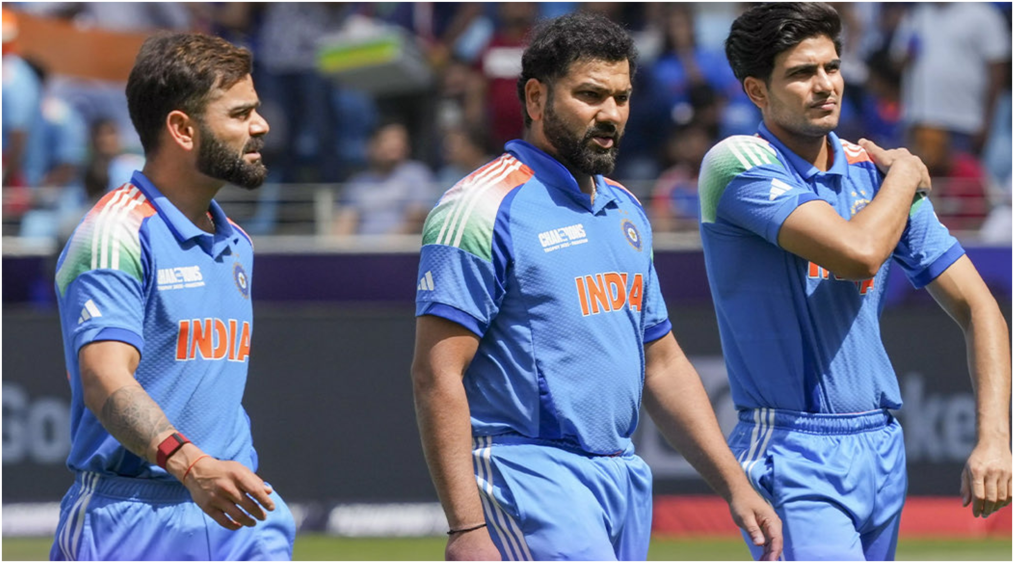 Shubman Gill with Rohit Sharma and Virat Kohli | X