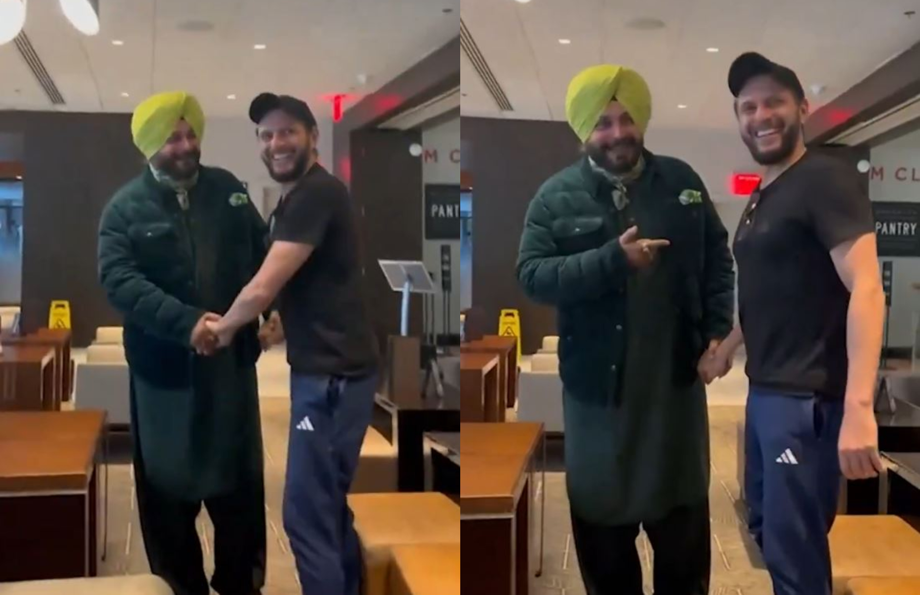 Navjot Singh Sidhu and Shahid Afridi | X