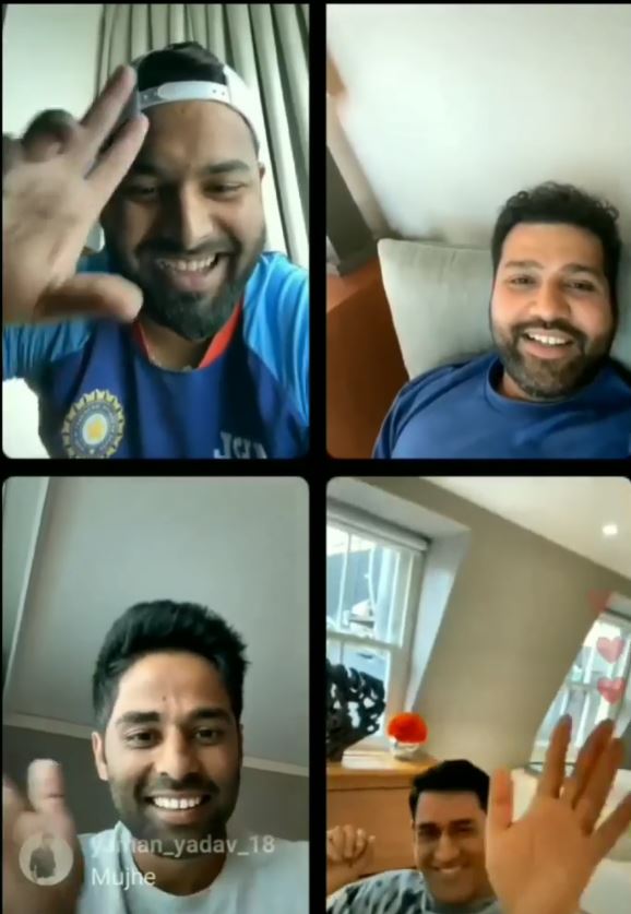 MS Dhoni made a special appearance on Rishabh Pant's Insta live | Twitter