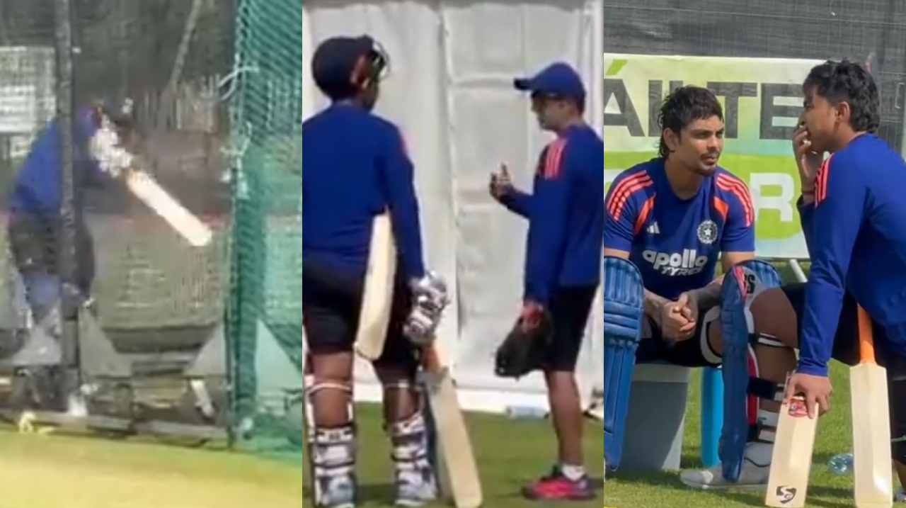Sooryavanshi talked with Gambhir and Kishan after finishing his first batting session with India team | X
