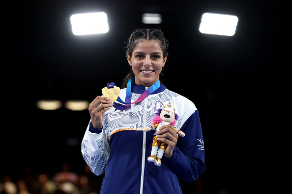Sakshi Chaudhary won Gold in 51kg Women's Boxing event | Getty