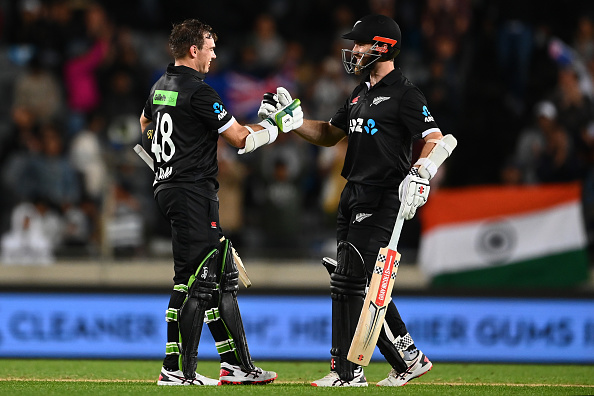 Tom Latham and Kane Williamson added 221* runs for 4th wicket as NZ won by 7 wickets | Getty